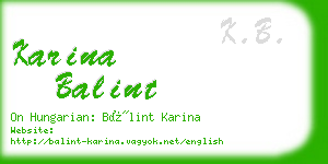 karina balint business card
